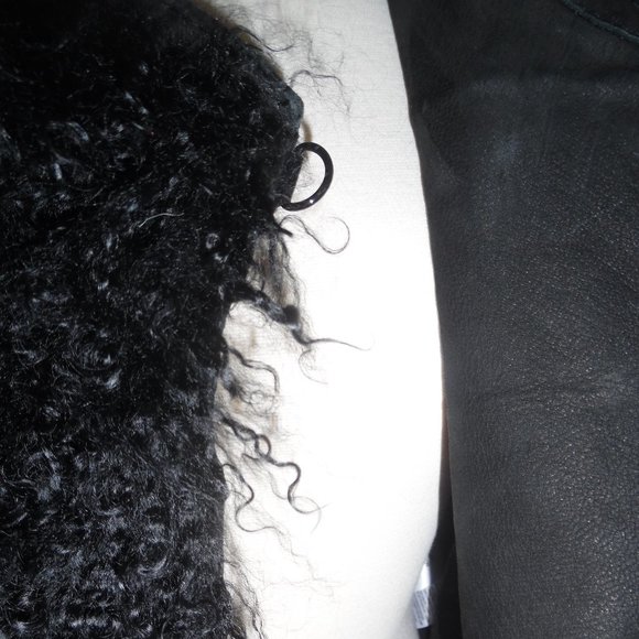 Helmut‎ Lang Mongolian Real Fur Combo Nubuck Leather Sleeve Black Jacket Coat - Picture 14 of 16